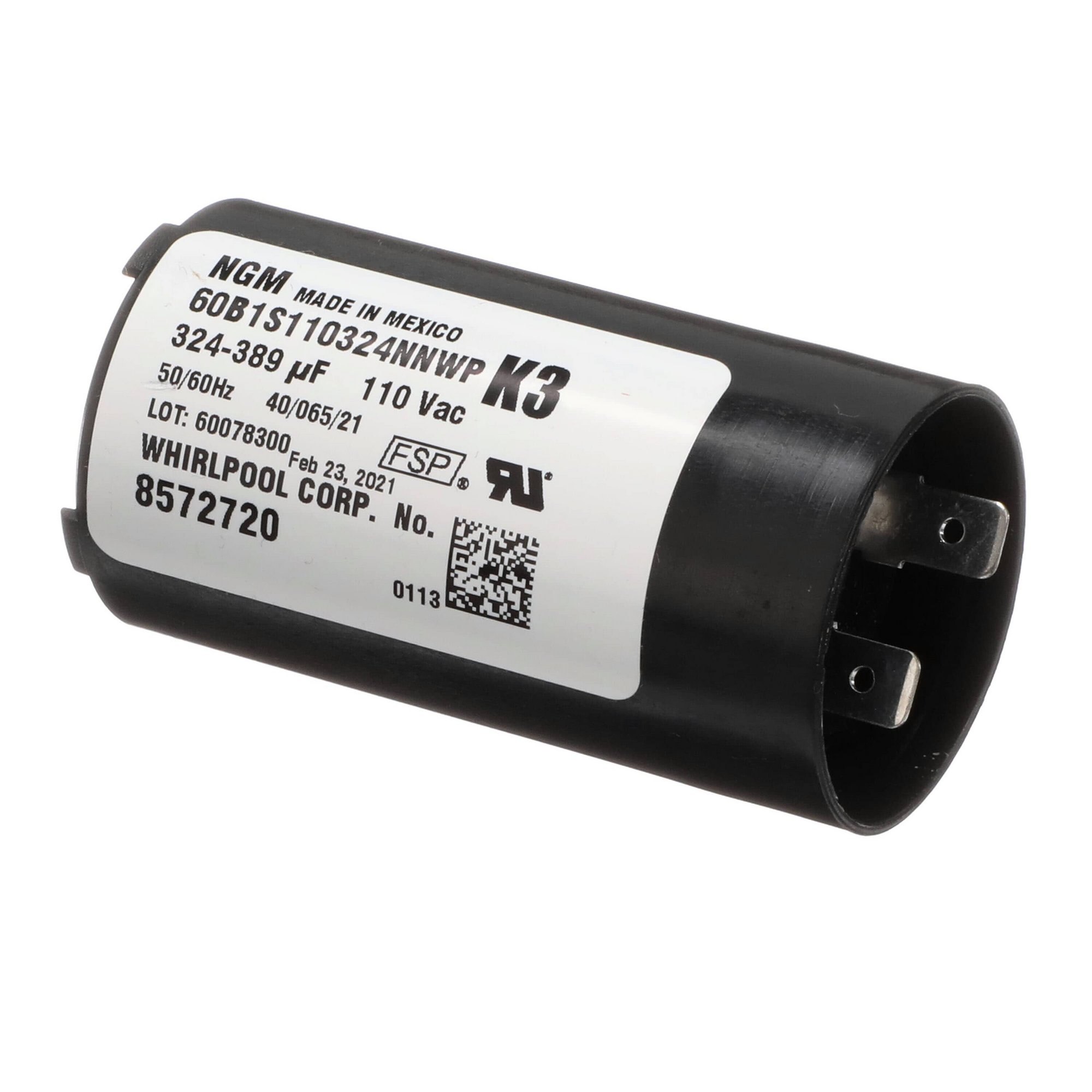 Whirlpool Washer Motor Start Capacitor - WP8572720